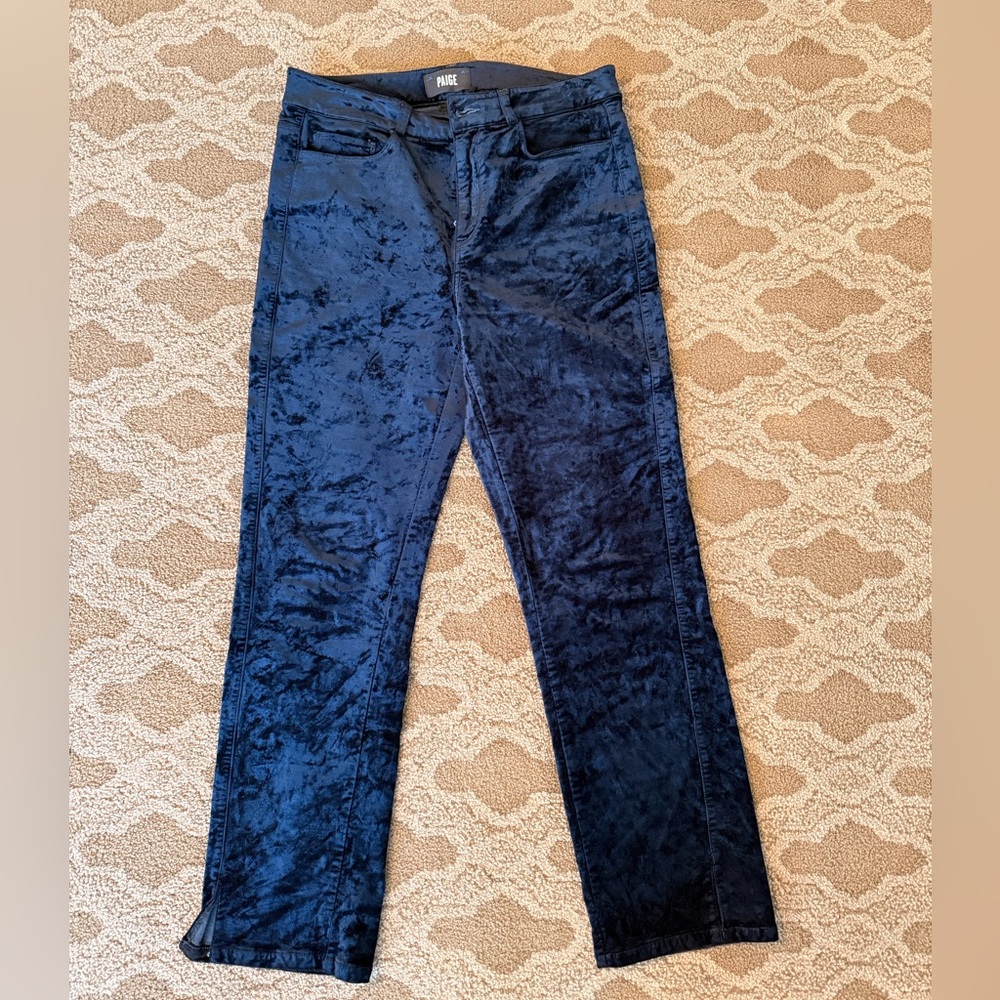 PAIGE Crushed Velvet Straight Leg Pants-Size 29